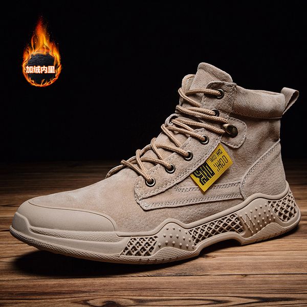 

autumn winter rubber men boots designer outdoor boots for men khaki black working ankle non-slip combat