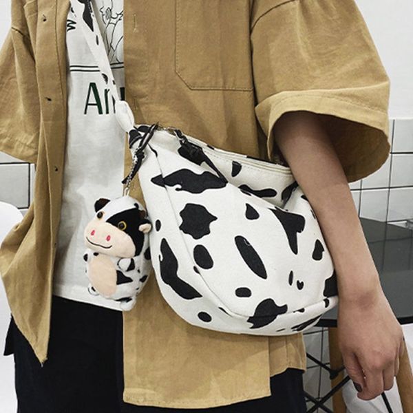 

women girls cartoon cow print shoulder crossbody bag tote satchel phone purse