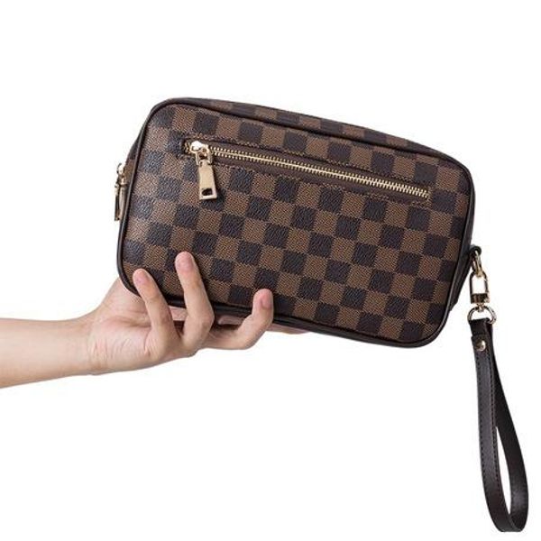 

luxury classic checkered plaids women's bag european and american fashion retro plaid hand bag wild casual clutch