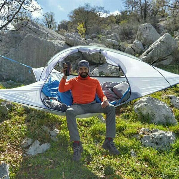 

skysurf camping hanging tree tent 2 person ultralight triangle suspension hanging camping tent portable waterproof hammock