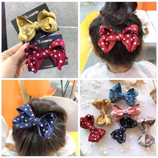 

2 шт. / лот дети корейский точка волос луки эластичные волосы галстуки резинки клипы для девочек женщины дети аксессуары головные уборы, Slivery;white