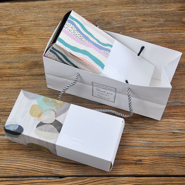 

white cardboard paper gift box package long cake dessert boxes for baking