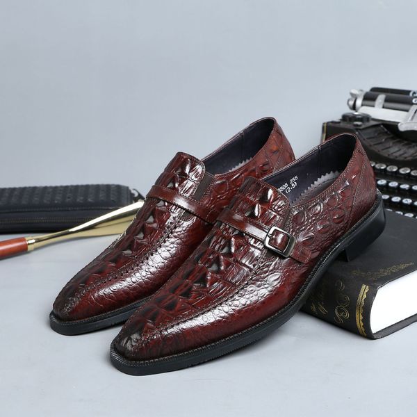 

men's leather shoes business formal wear leather men's large size cowhide leather shoes zapatos de hombre wedding shoes, Black
