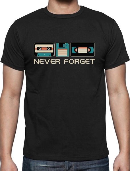 

never forget music novelty funny retro t-shirt cassette floppy disk geek s 5xlcartoon t shirt men new fashion tshirt, White;black