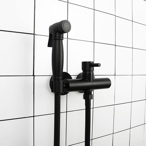

Hot & Cold Mixer Toilet Bidet Sprayer Kit. Black & Brushed Gold & Chrome Wall Mounted Bidet Faucet Quality Brass Women Flusher