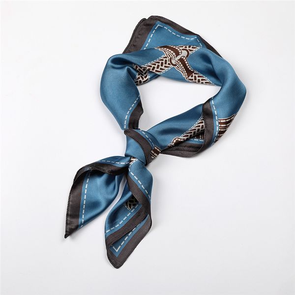 

2020 new high-quality silky small square scarf, imitation scarves, spring and autumn winter unique personality silk professional scarf whole, Black;white