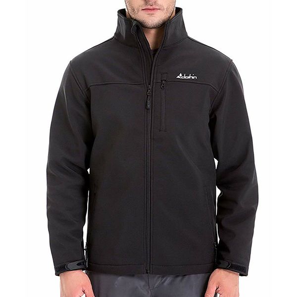 

clothin men's outdoor softshell fleece travel jacket casual warm up hiking jacket - windproof & water resistan c83209m @ regular, Black;brown