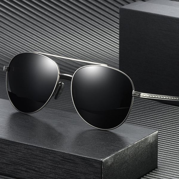 

2020 new polarized sunglasses men's trend personality frameless polarized sunglasses men's high definition polarized glasses, White;black