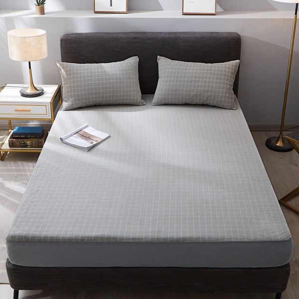 

terry cloth fitted sheet waterproof l rubber mattress cover 100% cotton sheet 20-30cm height 3pcs/set 150*200 home bed cover