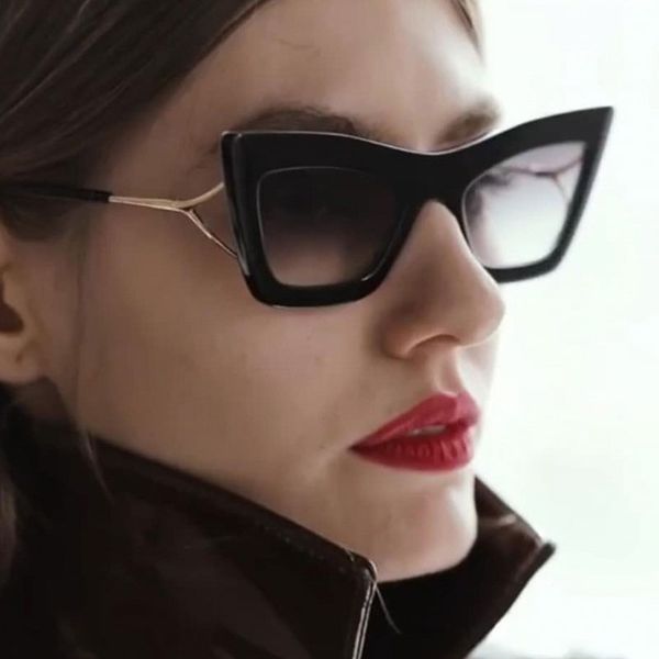 

pawxfb brand designer new cat eye sunglasses women fashion sun glasses women gradient lens lentes de sol 400uv shades, White;black