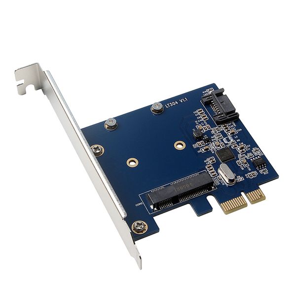 

pci-e pcie to msata ssd and sata 3.0 combo extender adapter card 6.0gbps