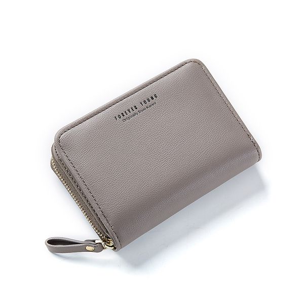 

женщины держатели кредитных карт кошелек мода pu кожа держатель визитной карточки бренда молния карты кошелек многофункциональный держатель, Brown;gray