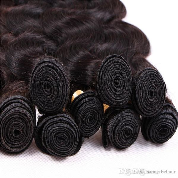

body wave remy hair weft 3 bundle lot 100% human hair weaves brazilian peruvian hair extensions natural color 1b 12-28 inch, Black