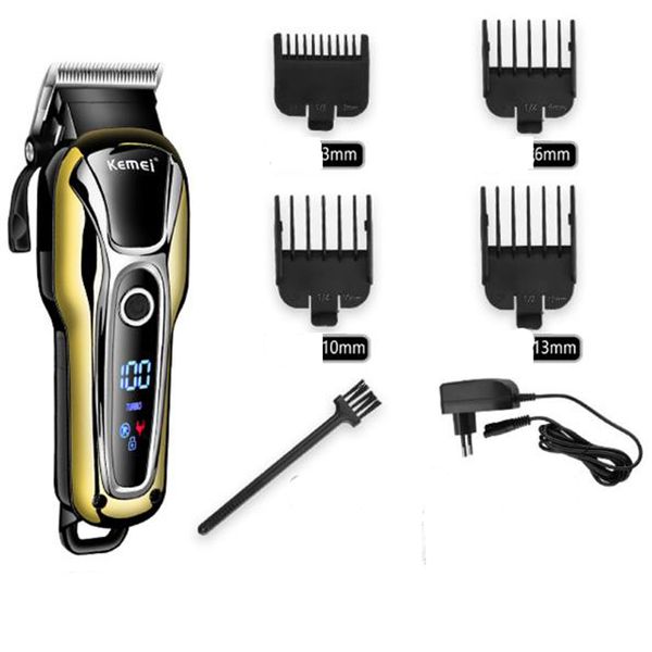 

kemei km-1990 hair trimmer professional rechargeable electric hair clipper haircut adjustable cordless electric shaver hair clipper lzjss