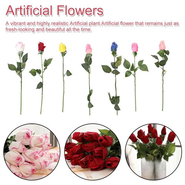 

11pcs/lots artificial rose flowers wedding bouquet white pink royal rose silk flowers home decoration wedding party decor