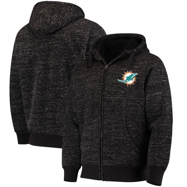 

men miami dolphins g-iii sports by carl banks discovery sherpa full-zip nfl jacket - heathered black, Blue;black