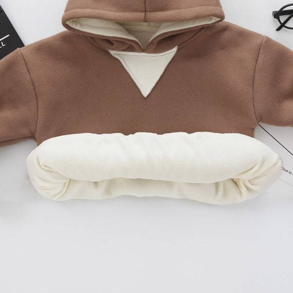 

newborn infant baby boy girl hoodie winter warm korean thick fleece cute sweatshirt pullover hooded clothes, Black