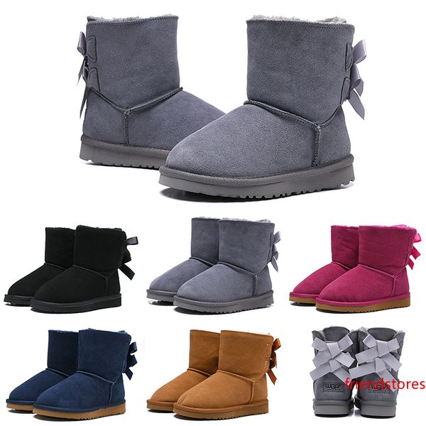 

luxury kids boots wgg australian classic snow designer boots girl boy children bailey bow shoes ankle winter booties 26-35 keep warm