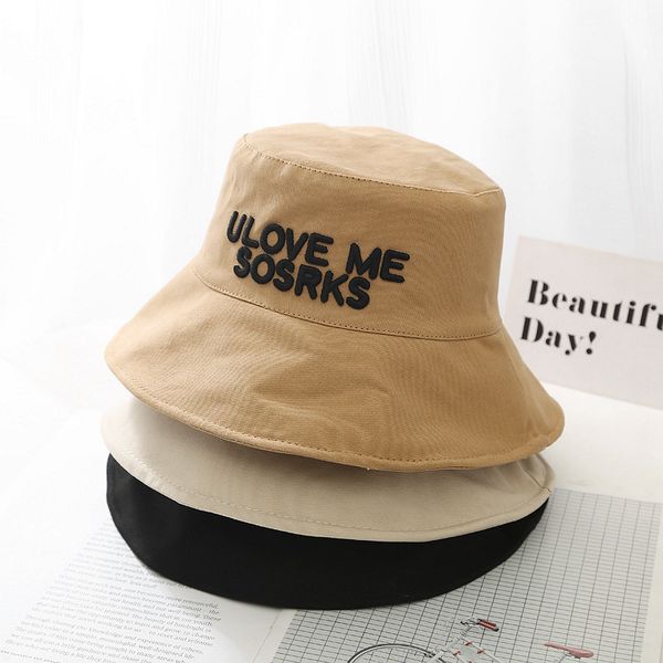 

letter embroidery bucket hat summer fisherman cap outdoor panama sun hat bob caps hip hop women beach casual bucket