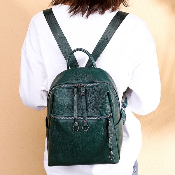 

students handbag adjustable strap storage shoulder book travel women backpack casual multipurpose school bag durable pu leather