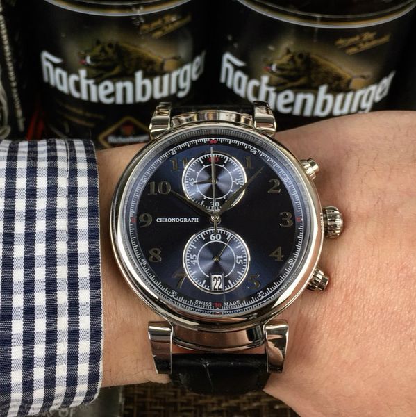 

cwi mens watches luxury watch 40mm face calendar quartz waterproof watch fashion man watch high quality, Slivery;brown