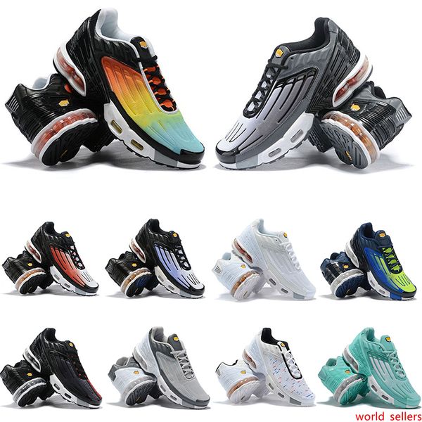 

2019 tn plus iii 3 running shoes tuned gradient orange vintage black triple white 3s sport shock jogging og sneakers mens trainers