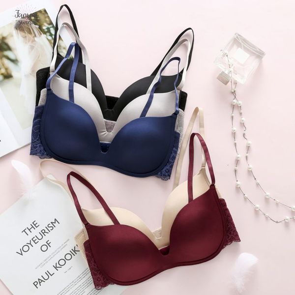 

женщины sexy для бюстгальтеры push up bra lingerie бесшовные провода free bralette backless intimates женское нижнее белье, Red;black