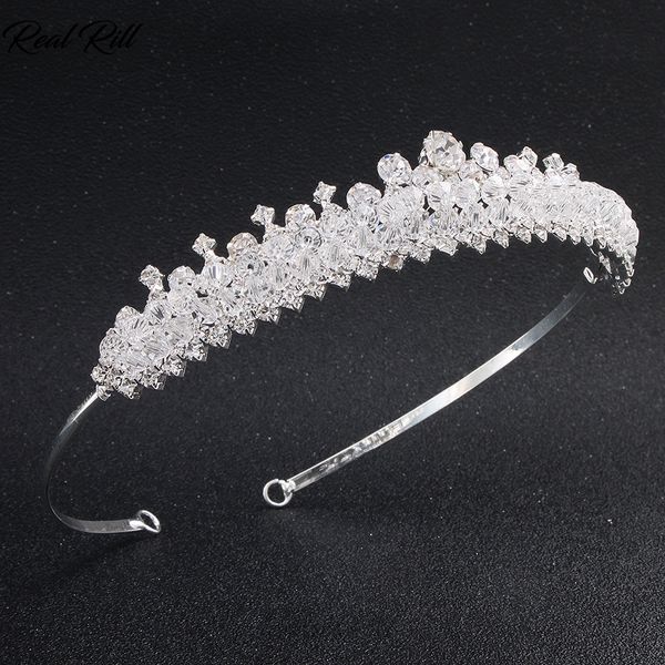 

real rill fashion tiara headband rhinestone crystal crown bridal wedding accessories for hair