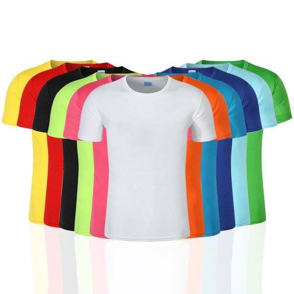 

men t-shirt gym clothes blank dry fit t shirt breathable spring summer sport 100% polyester t shirt, White;black