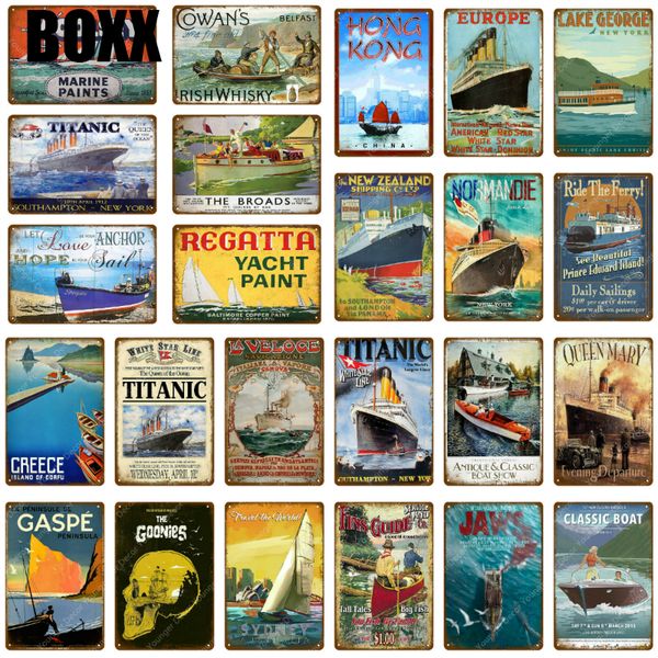 

классический титаник путешествия лодка металлическая жесть вывески новая зеландия европа гонконг старинные таблички паб бар клуб домашний де