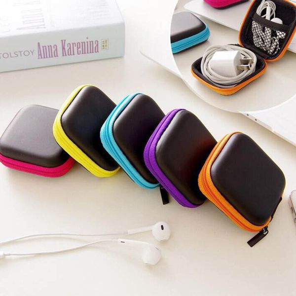 

красочные наушника хранения сумка прямоугольник zipper earpphone наушником eva чехол для кабеля usb key coin free dhl