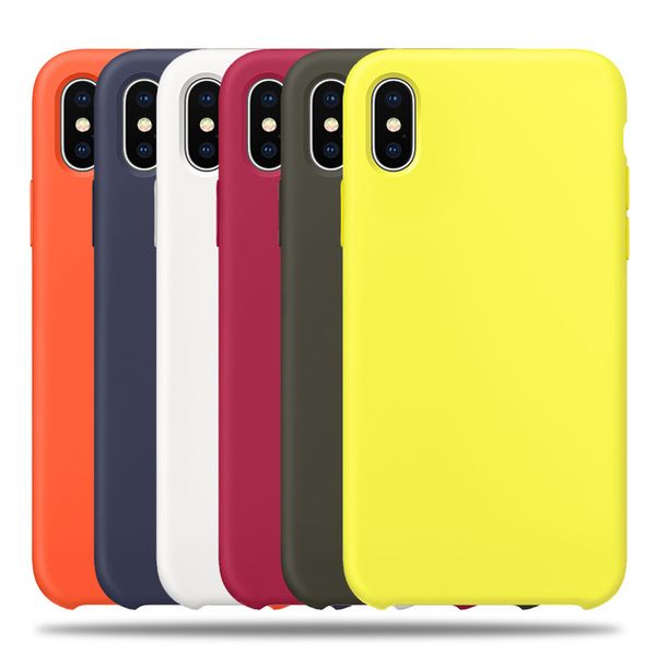 

Original Have LOGO Liquid Silicone Phone Cases For iPhone X XS XR MAX Soft Microfiber Cushion Back Cover For iphone 8 7 6s Plus