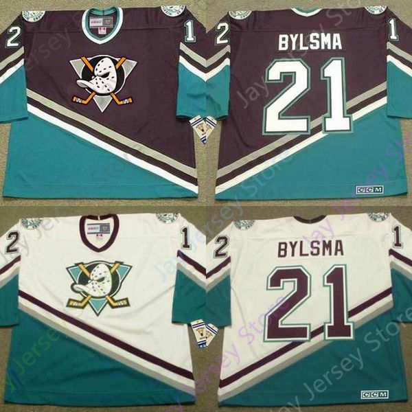 

Custom DAN BYLSMA Anaheim Mighty Ducks 2003 Away CCM Vintage Throwback Jersey