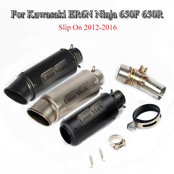 

slip-on er6n ninja 650f 650r motorcycle exhaust system muffler pipe middle link pipe for er6n ninja 650f 650r 2012-2016