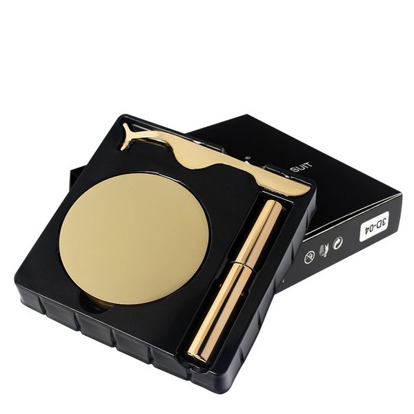 

magnetic eyelashes suit eyelashes + eyeliner + twezzers 3pcs set quick dry waterproof lashes gold package false eyelashes ing