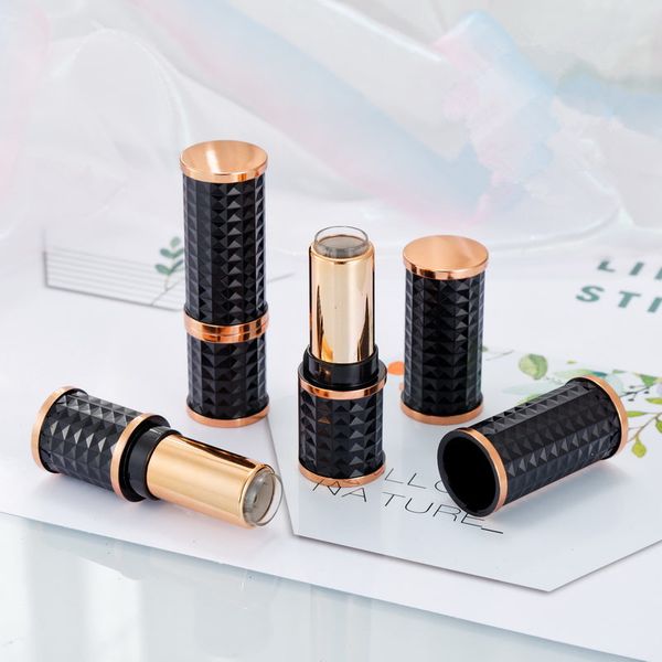 

12.1mm black lipstick bottle,plastic empty cosmetic lip oil refillable tube, liquid lip gloss storage bottle f3213