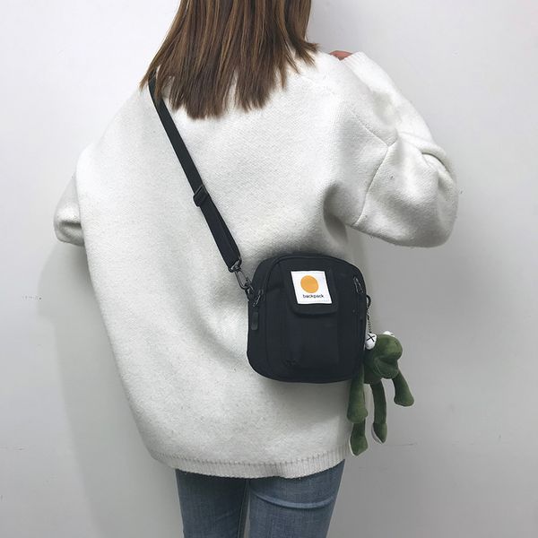 холщовая сумка женский 2020 новый посланник дикий одно плечо ins студент япония и южная корея колледж чистая красная маленькая черная сумка