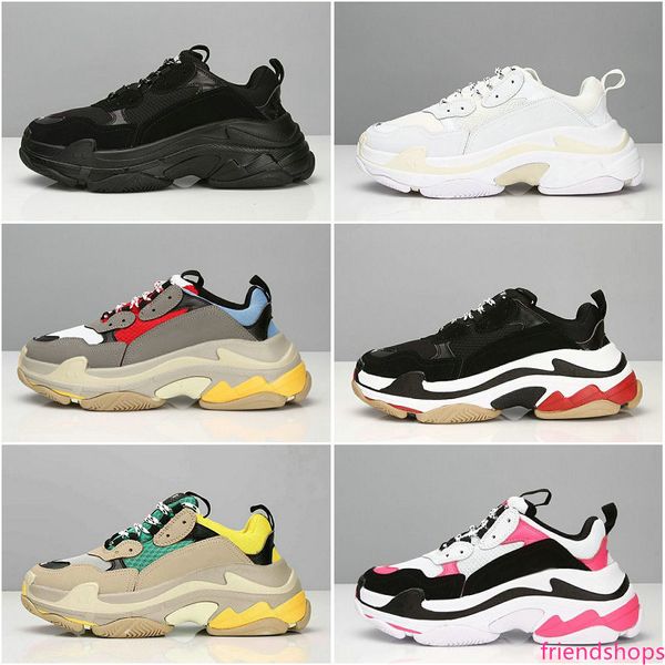 

fashion paris 17fw triple-s sneaker triple s casual dad shoes for men women beige black mens sports designer shoe size 36-45