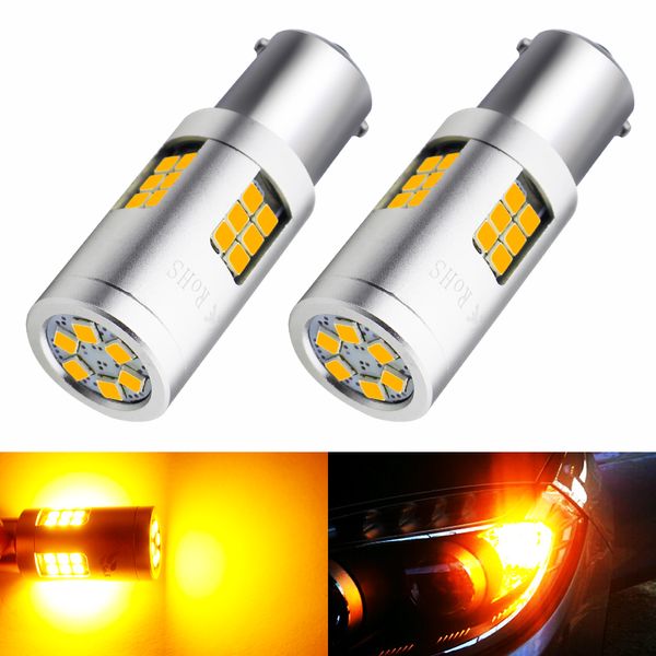 

2pcs 9-30v 1156 ba15s p21w led 3030 smd 30 led bulbs 20w amber yellow for car auto turn signal backup reverse tail lights lamp