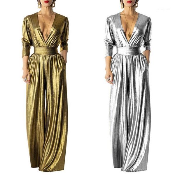 

jumpsuits deep v long sleeve womens solid color rompers fashion style ladies clothing womens designer, Black;white