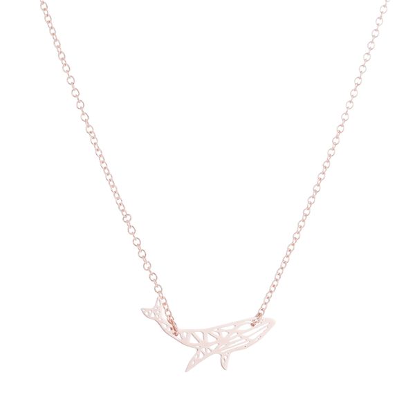 

колье из нержавеющей стали с геометрическим рисунком в форме кита, Silver