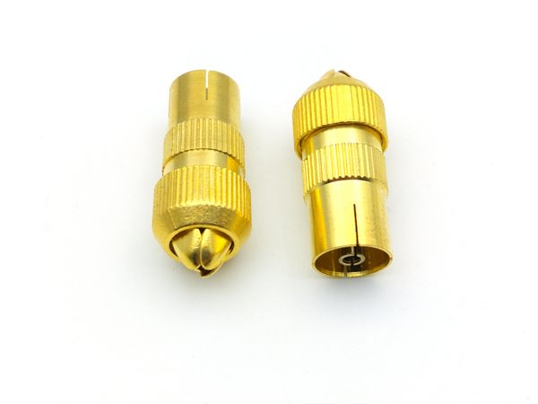 

100pcs gold plated female tv aerial connector plug metal coaxial coax