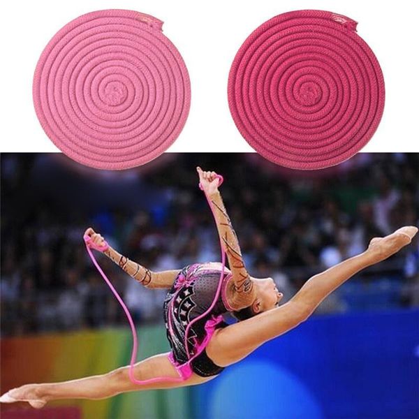 

1pc sports gym rainbow color rhythmic gymnastics rope competition arts training rope gymnastics