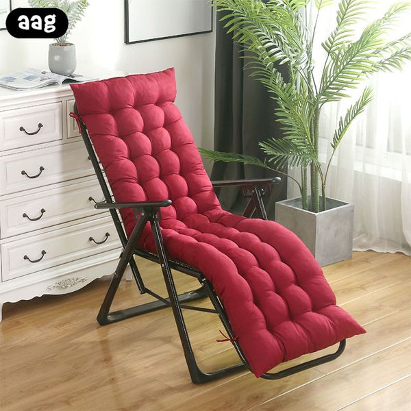 Solid Soft Garden Sun Lounger Recliner Chair Cushion Thicken
