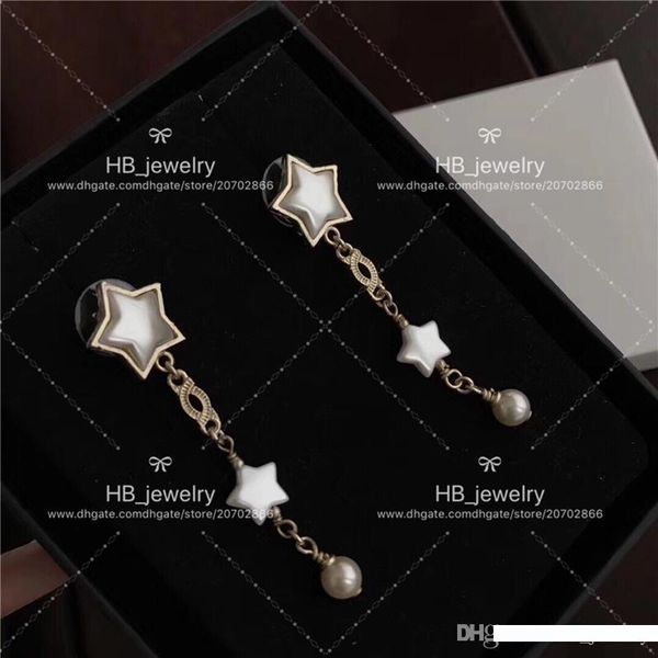 

популярный модный бренд high версия star pearl серьги для дизайна леди женщины партии wedding luxury jewelry с для невесты whit box, Golden;silver