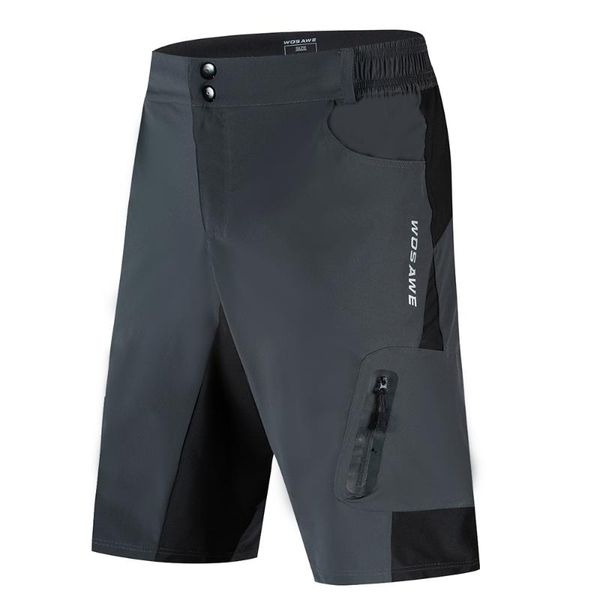 

wosawe 4pockets men sports shorts men's bicycle running mountaineering loose button button belt elastic patchwork riding shorts