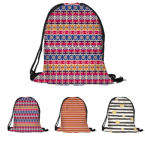 

daily casual bag mochila feminina women casual drawstring bag flower printed backpack travel school #1
