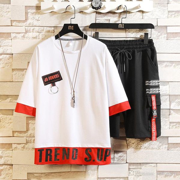 

2019 men sportswear hoodie and sweatshirts black white autumn winter jogger sporting suit mens sweat suits tracksuits set plus size m38, Gray