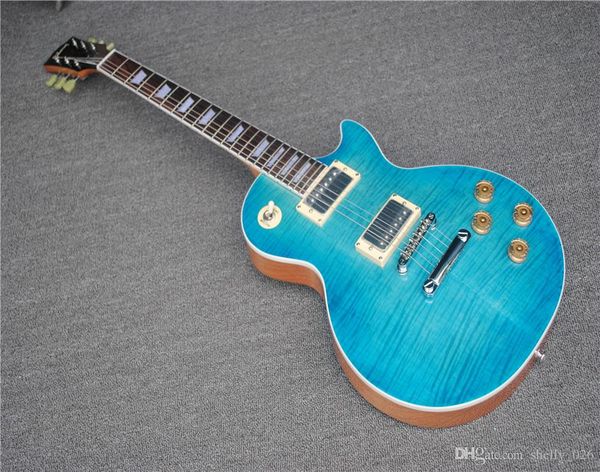 

blue electric guitar, tiger guitar, including shipping.
