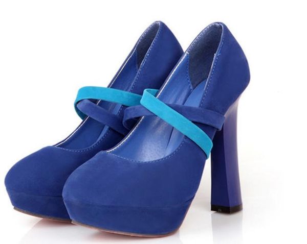 

women's shoes in spring and autumn high coarse heel round head waterproof table @34, Black